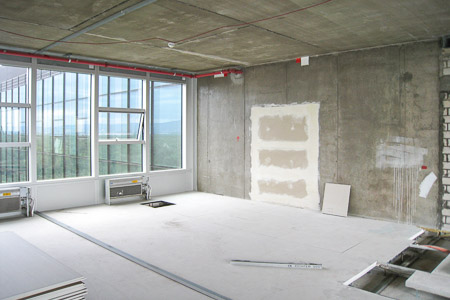 Neustrukturierung der Büroräume.